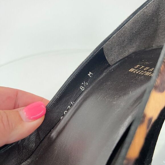 Stuart Weitzman Pumps Women's Size 8.5 M Brown Pony Hair Wedge Slip On Shoes - Picture 14 of 15